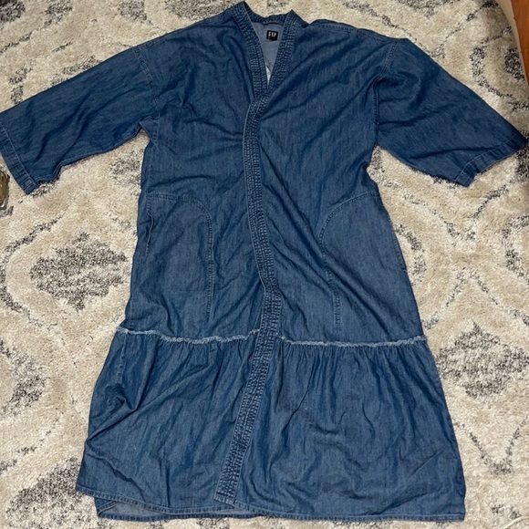 Gap Floral Embroidered Denim  open Kimono - Picture 3 of 11